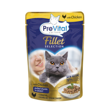 PreVital vrećica za mačke 85 g - Fillet Selection pileći file za mačke