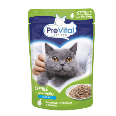 PreVital vrećica za sterilnu perad za mačke u umaku, 100 g