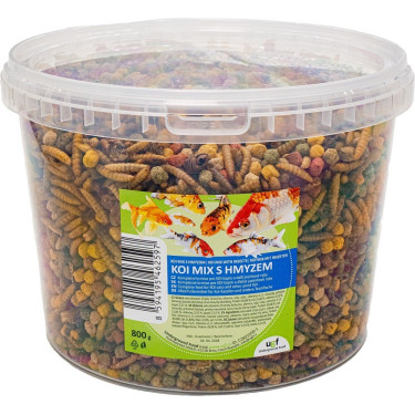KOI Mix s kukcima - Kompletna hrana za ribice u jezercu i KOI šarane 800 g