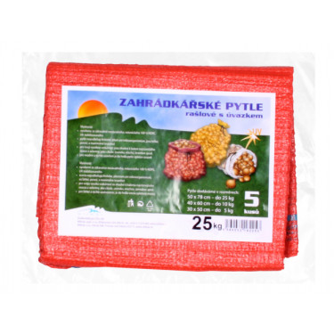 Rašel vreća s vezicom, nosivost 25 kg, crvena, 50x72 cm, 5 kom