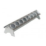 Metalna koritasta hranilica za perad - 30 cm - kružni otvori