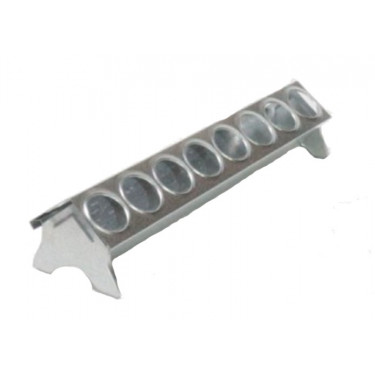 Metalna koritasta hranilica za perad - 50 cm - kružni otvori