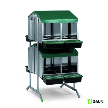 Gnijezdo za nesilice GAUN 10135 s košarom za skupljanje jaja – 8 mjesta, na nogama