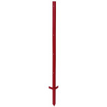 Metalni stup za električnu ogradu 150 cm x 3 mm, 5 rupa - dvostruka stopica, crveni