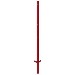 Metalni stup za električni pastir 115 cm x 2 mm, 5 otvora - dvostruka nagazna pločica, crveni