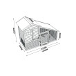 Drvena kućica za kuniće ili kokošinjac ALBERTA, 1402x660x1200mm