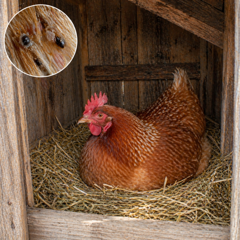 Crveni kokošji grinje u kokošinjcu: kako se boriti protiv njih