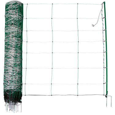 TitanNet električna mreža za ovce, 50 m × 108 cm, dvostruki šiljak, bijelo-zelena, AKO