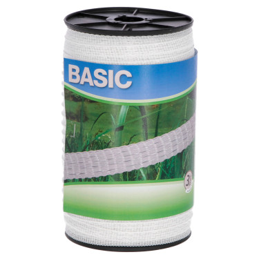 Traka za električnu ogradu BASIC 10 mm, 200 m, 4 x 0,16 Niro, bijela