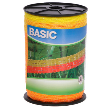 Traka za električnu ogradu BASIC 20 mm, 200 m, žuta/narančasta