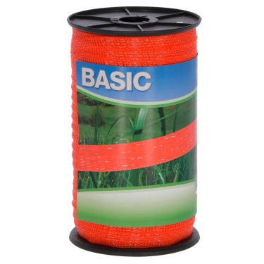 Traka za električnu ogradu BASIC 10 mm, 200 m, 4 x 0,16 Niro, narančasta