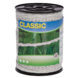 Ogradno uže Classic (polywire) 400 m, bijelo, 9 × 0,20 Niro