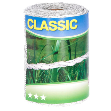 Ogradno uže Classic (polywire) 250 m, bijelo, 6 × 0,20 Niro