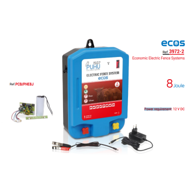 PUHU duo napajanje za električnu ogradu 8J s 12V adapterom