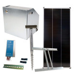 Osnovni set za solarnu ogradu sa sigurnosnom kutijom, regulatorom od 15 A, panelom od 200 W, konzolom