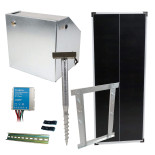 Osnovni set za solarnu ogradu sa sigurnosnom kutijom, 10 A regulatorom, 100 W panelom, konzolom