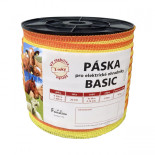 Traka BASIC 20 mm za el. ogradu, 4x0,16 mm Niro, žuto-narančasta.