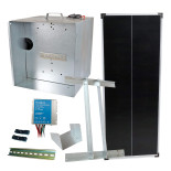 Osnovni komplet solarne ograde s prijenosnom kutijom, regulatorom od 10 A, panelom od 100 W i konzolom