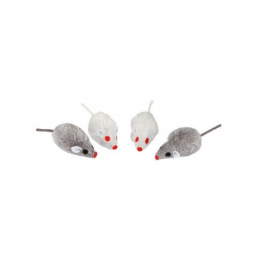 Igračka za mačke - krzneni miš s mačjom metvicom, 4 kom